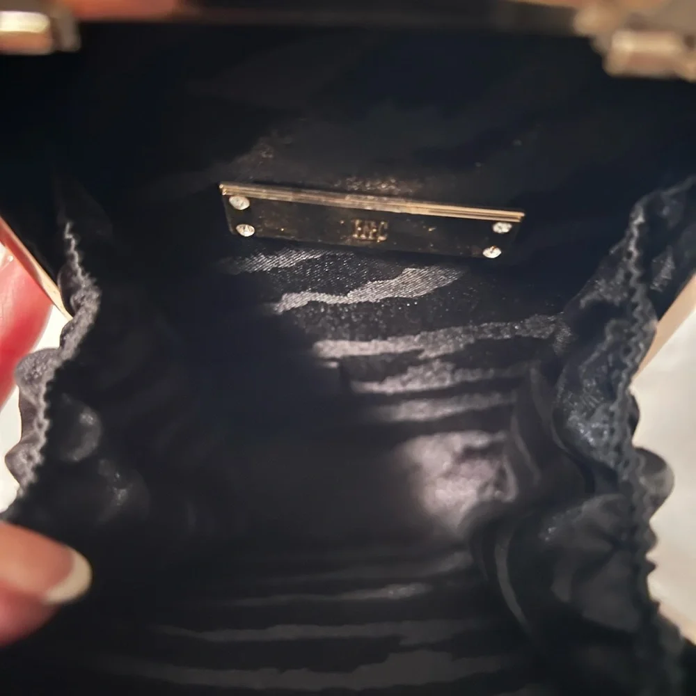 ❤️Art Deco Gold Box Bag with Gold Chain EUC - Picture 2 of 3